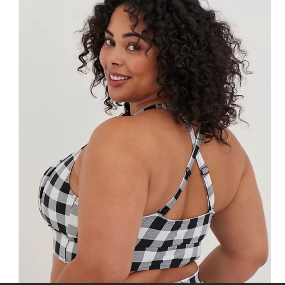Torrid 2 RUCHED RETRO CHIC BIKINI TOP - GINGHAM